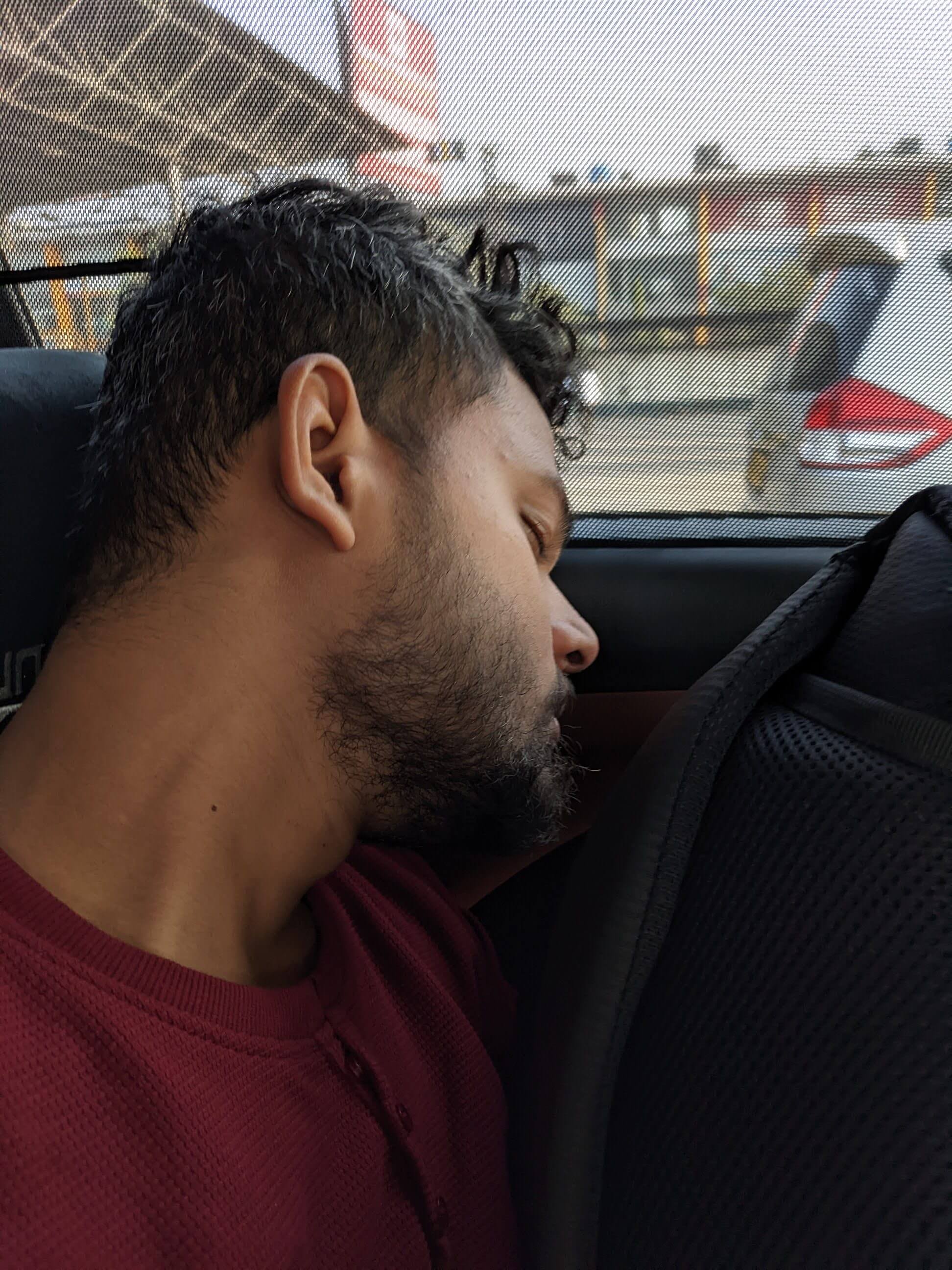 Kashish slept on the way